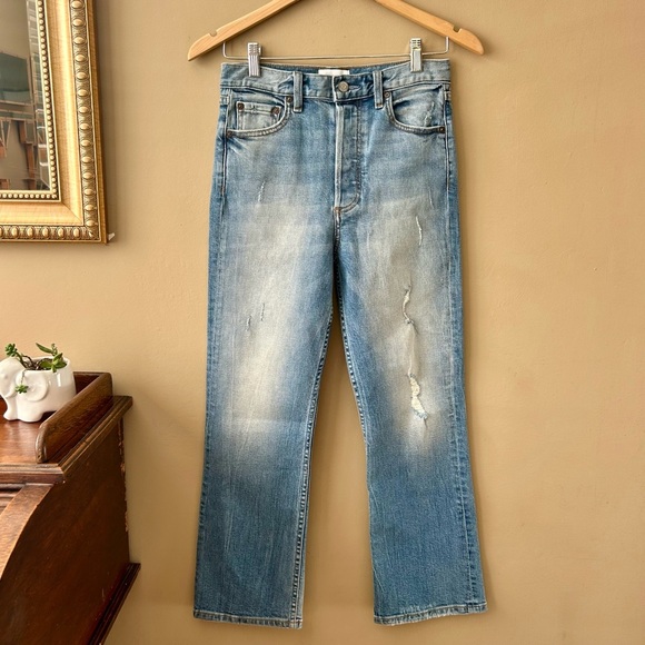 Anthropologie Boyish Brady High Rise Crop Flare Jeans Light River Wash 26 NWT - Picture 13 of 16